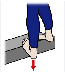 calf stretch on stairs